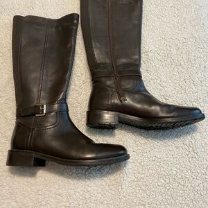 Clarks Dark Brown Leather Riding Boots